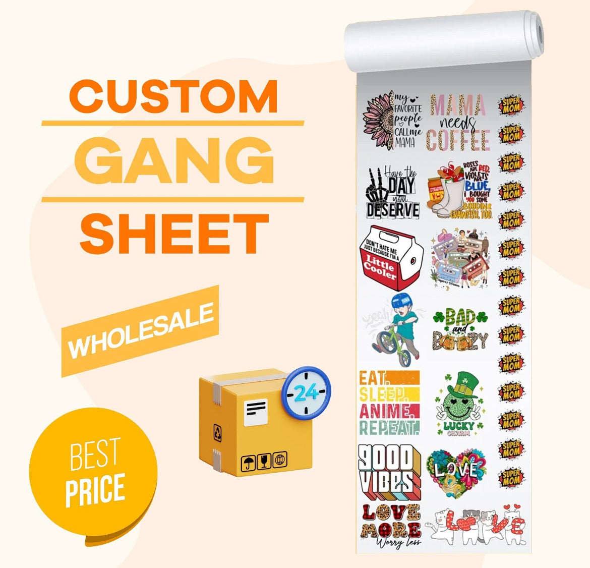 24" Custom Sublimation Gang Sheets