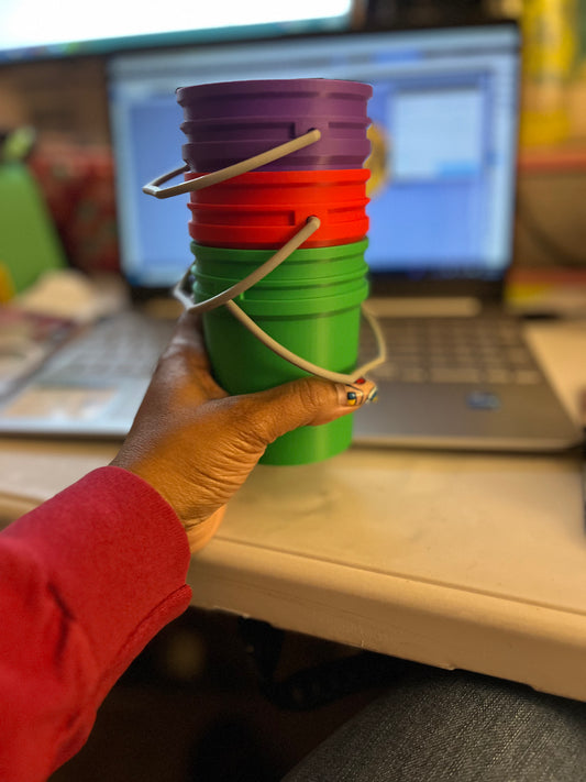 3D Printed Mini Bucket w/ Lid Only 3D Printed Mini Bucket w/ Lid Only