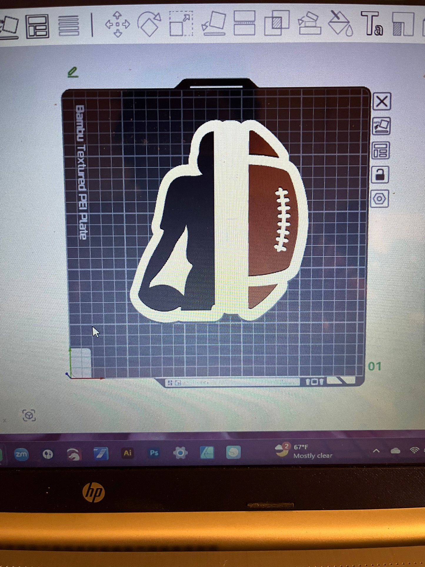 Blank Football Boy Cheer Stick (3MF Digital File)