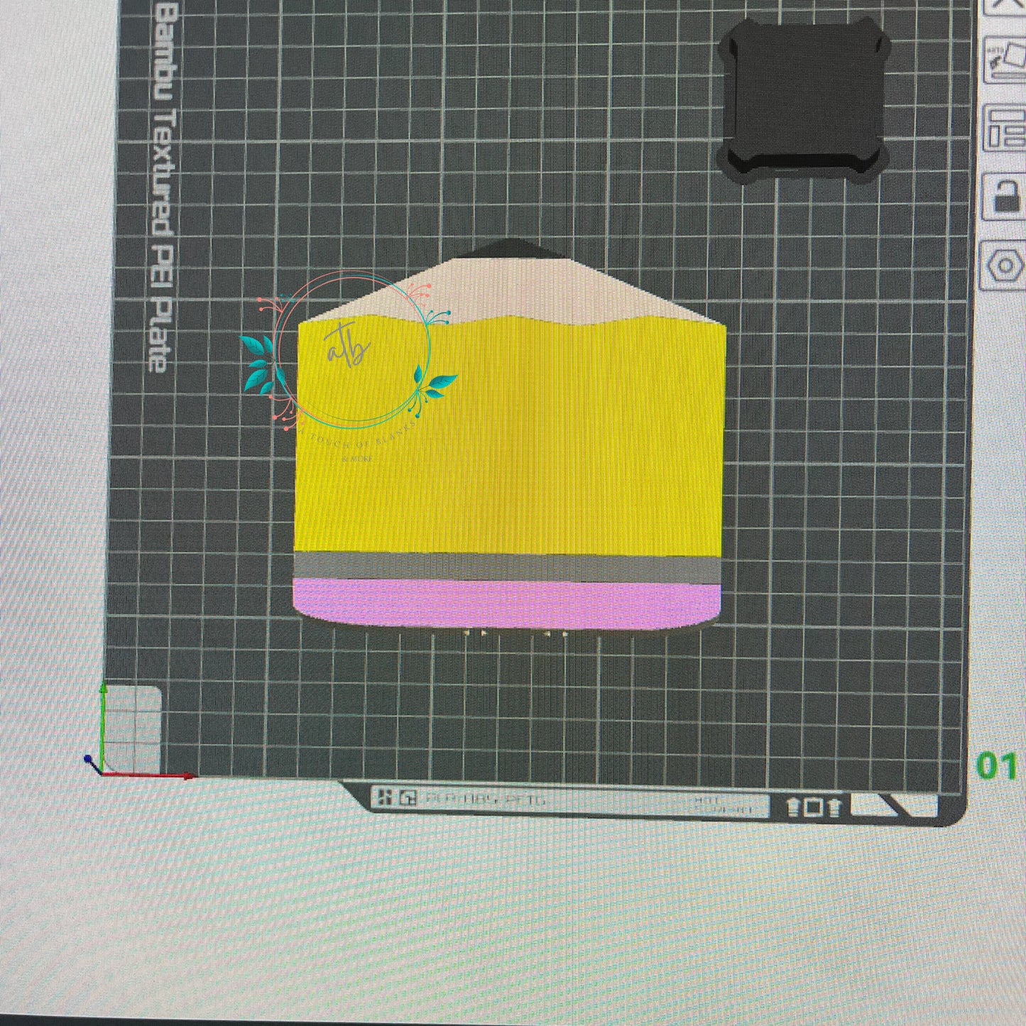 Pencil Interchangeable Soap Holder FRONT PLATE ONLY 3MF Digital File (5 color file)