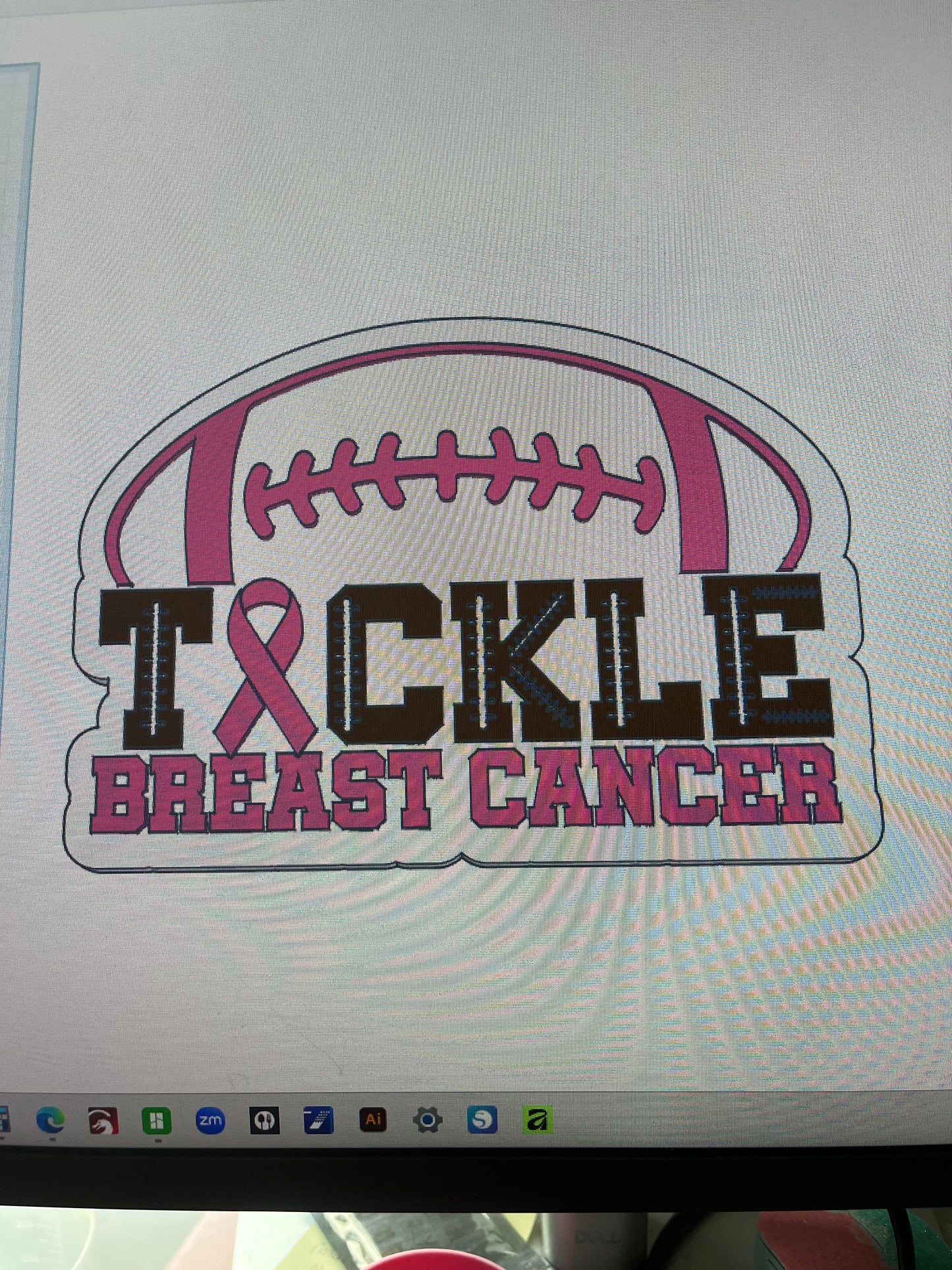 Breast Cancer Football Cheer Stick 3MF File (Digital Download)