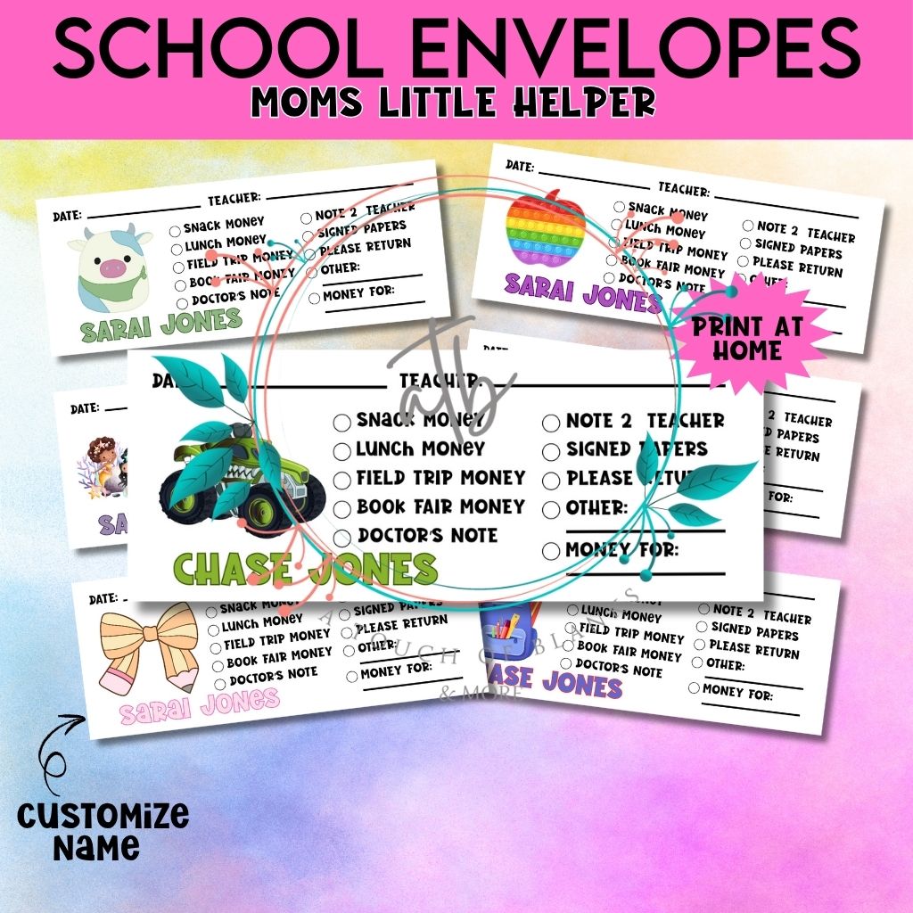 Back-to-School Envelopes (Digital Download)