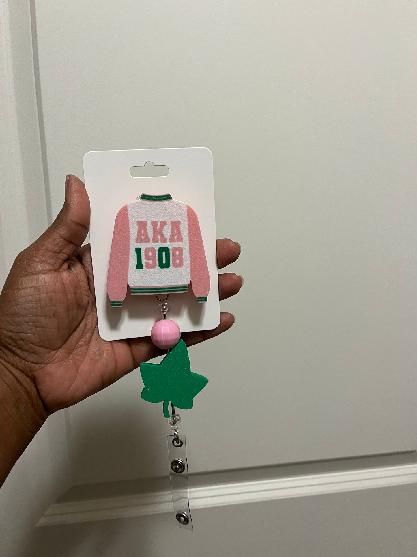 Pink & Green Jacket Badge Reel 3MF Digital File