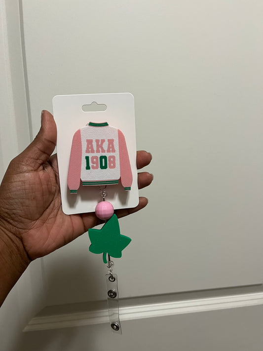 Pink & Green Jacket Badge Reel 3MF Digital File