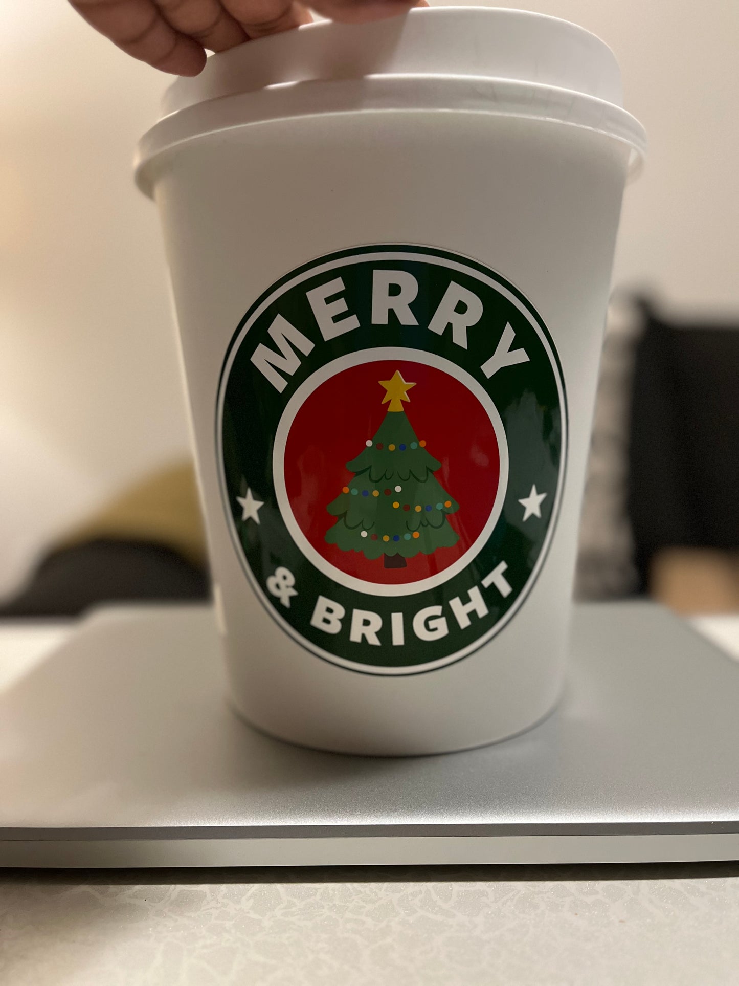 Coffee Cup Trash Can Decals Digital Download