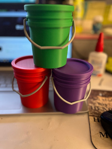 3D Printed Mini Bucket w/ Lid Only