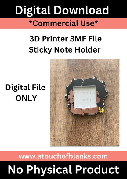 B.B. Sticky Note Holder (3MF Digital File)
