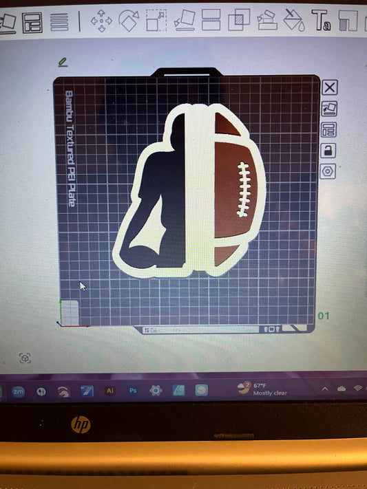 Blank Football Boy Cheer Stick (3MF Digital File)