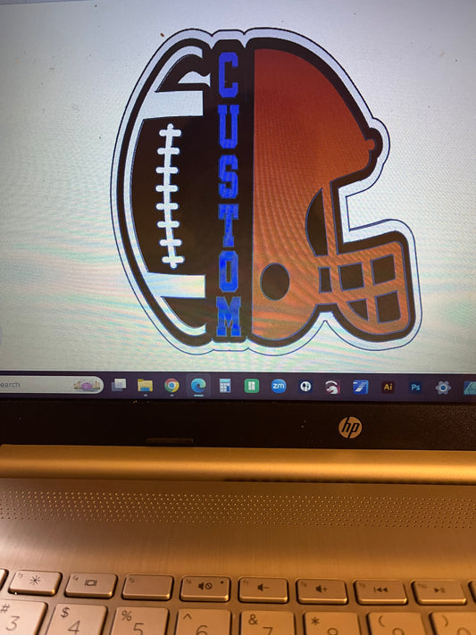 Half Football Half Helmet Cheer Stick (3MF Digital File)