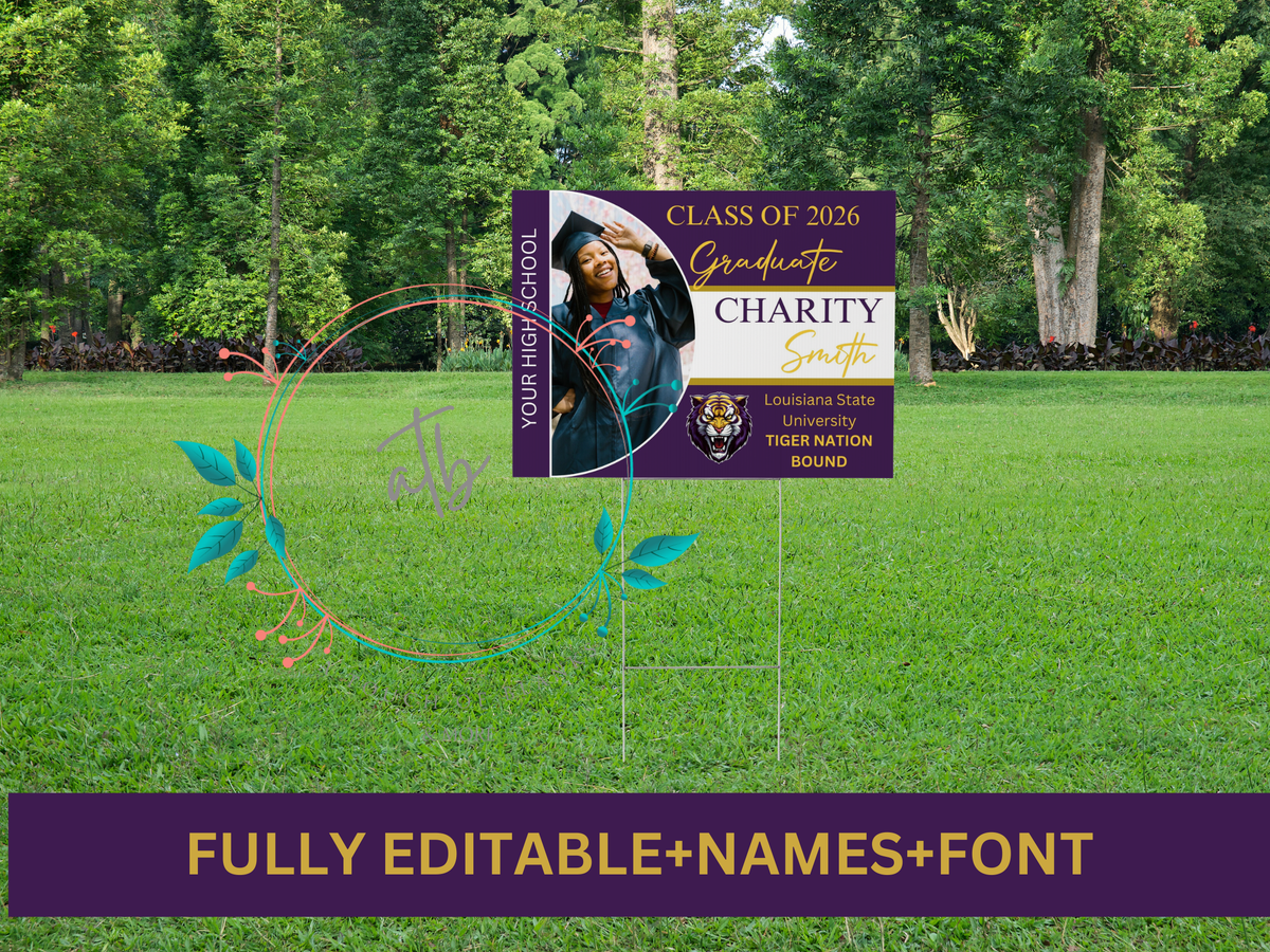 Example Grad Ou Sign Grad Yard Sign Template (Digital Download) – A Touch of Blanks & More