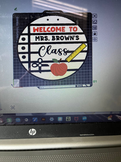 Teacher Door Sign 3MF File Digital Download (6 color file)
