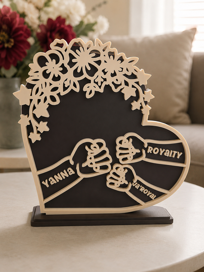 Family Fist Bump Sign 3mf File (Digital Download)