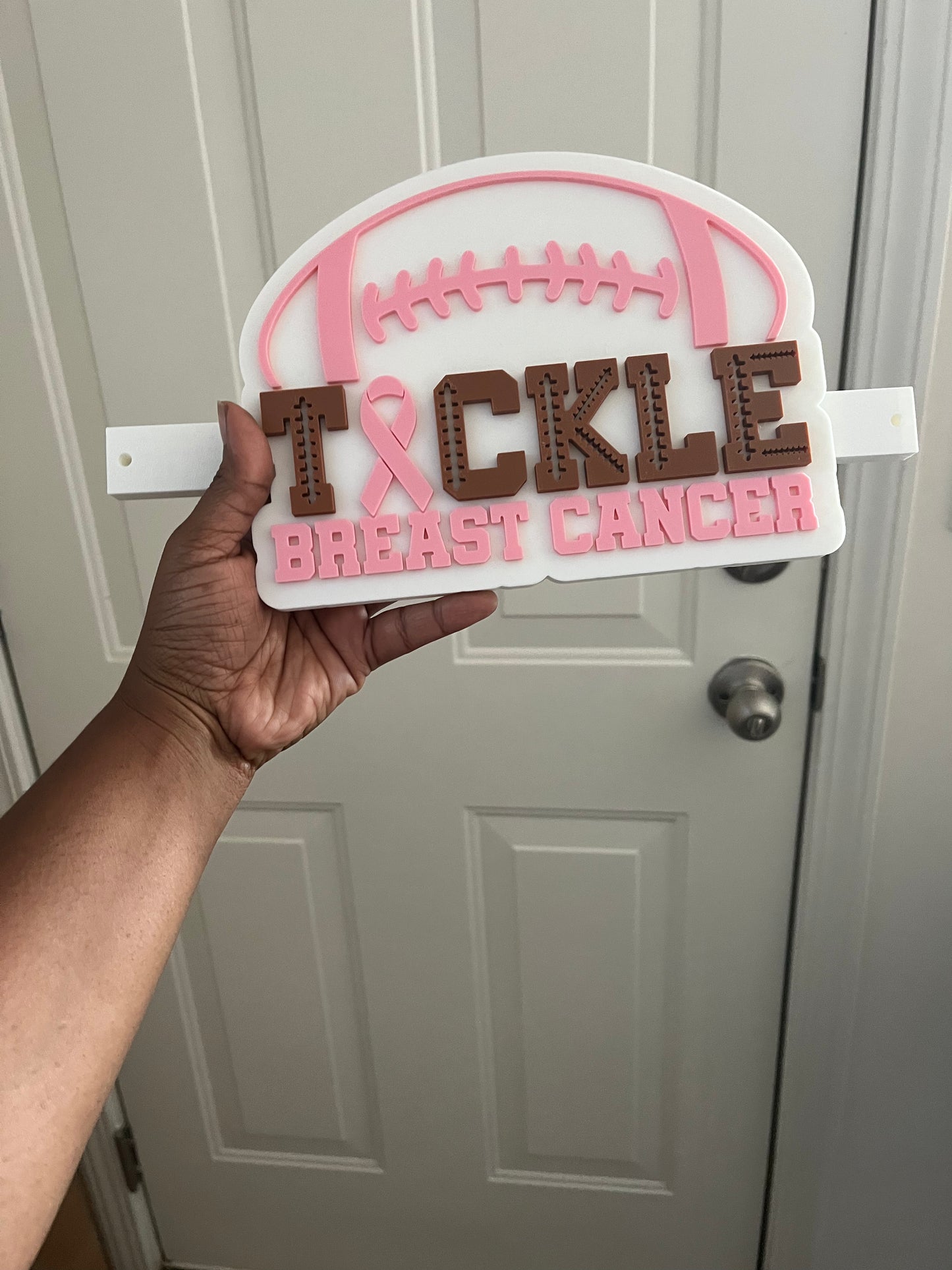 Breast Cancer Football Cheer Stick 3MF File (Digital Download)