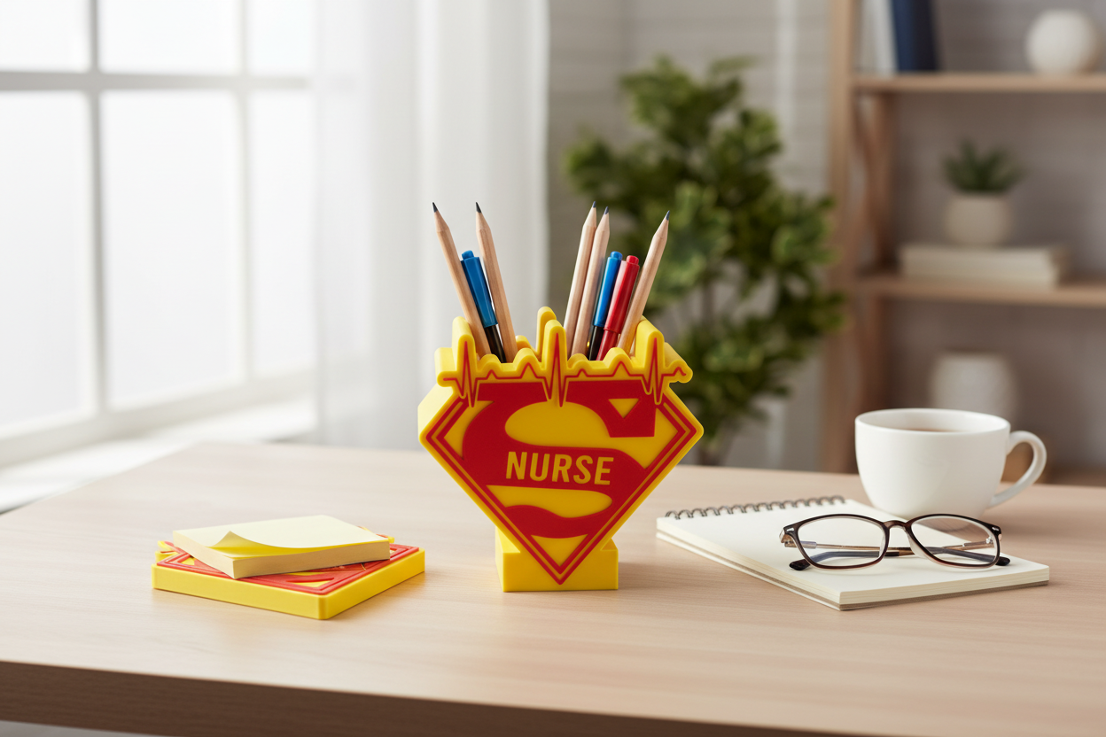 Super Nurse Pencil and Sticky Note Holder Bundle mockup